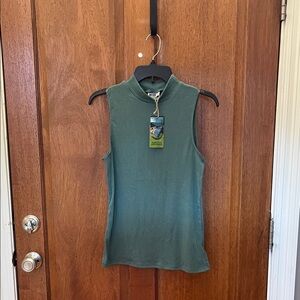 Jungmaven Mariposa Mock Neck Tank Teal sz Medium NWT